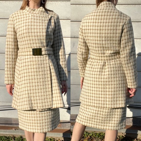 SIZE S | Vintage  3 Piece Matching Jacket Belt and Skirt Set - Picture 2 of 5